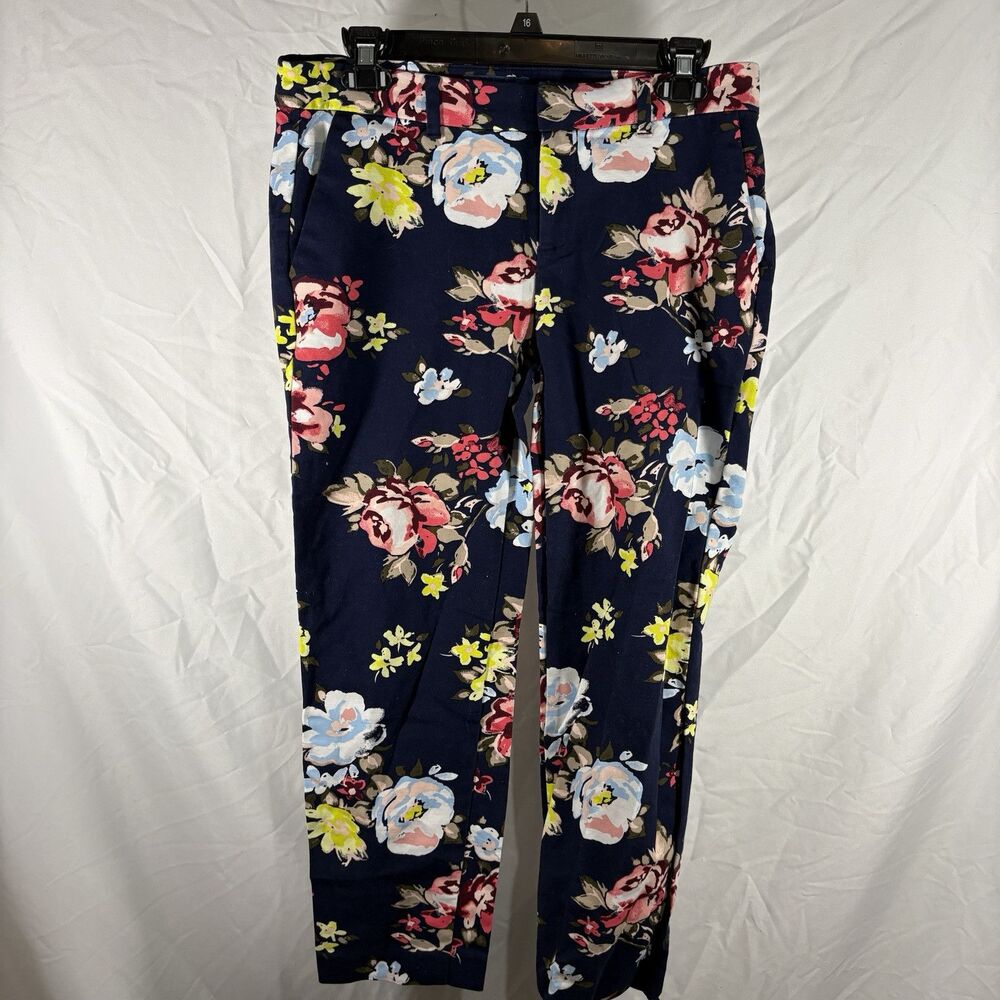 Old Navy Harper Floral Ankle Pants Women's Size 4 Slim Fit Workwear Trousers
